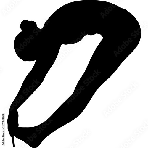 Woman stretching in yoga pose with transparent background