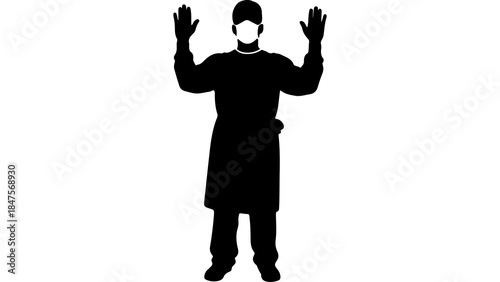 Medical professional in protective gear with transparent background