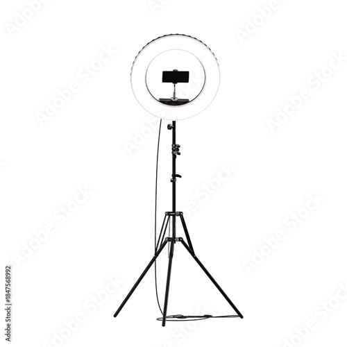 Ringlight tripod isolated on white