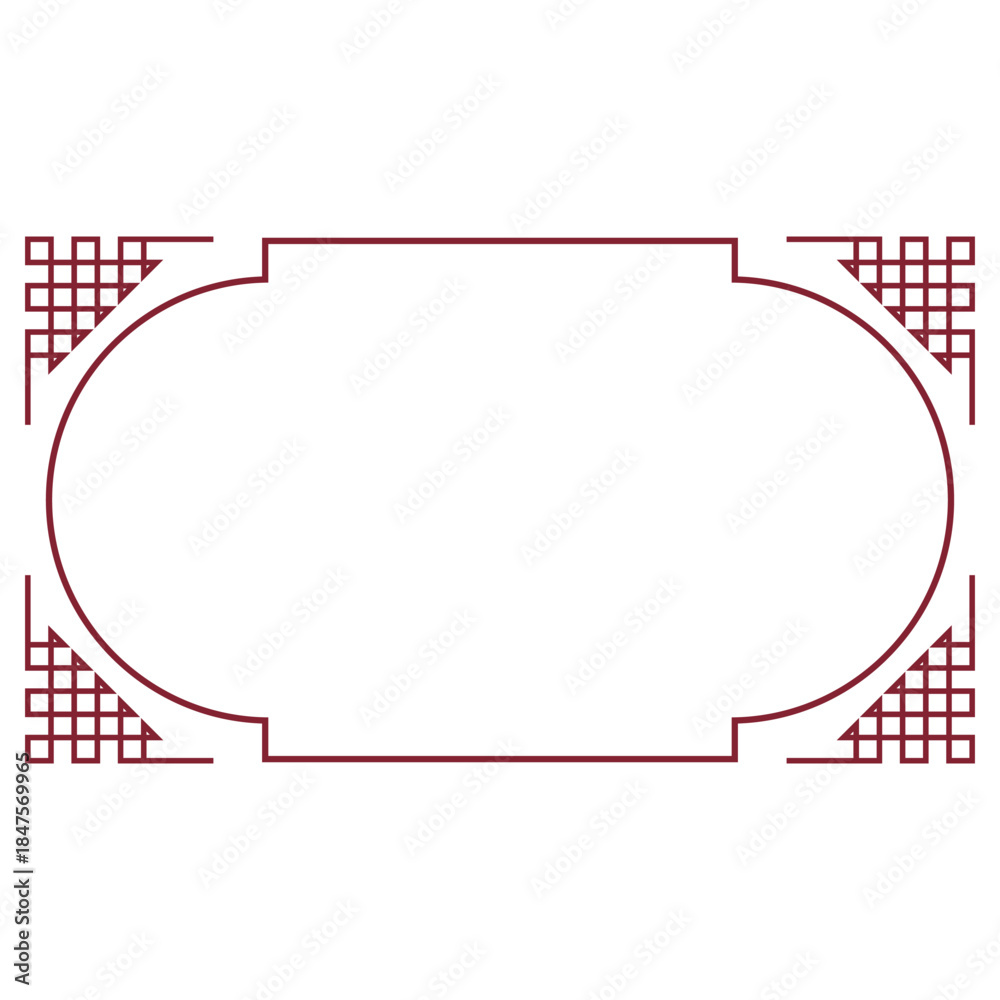Fototapeta premium red chinese border frame 09.eps