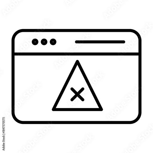 Ad Blocker Illustration Icon Outline
