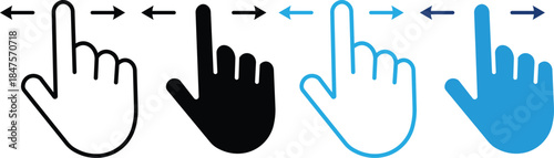 Swipe icon set. Swipe Multiple Style Icon Set Collection. Swipe icon vector illustration on transparent background
