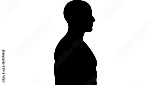 Male profile silhouette with transparent background