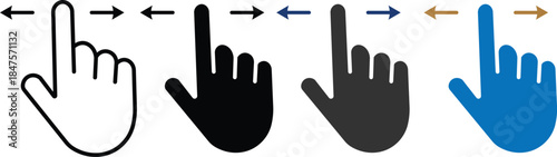 Swipe icon set. Swipe Multiple Style Icon Set Collection. Swipe icon vector illustration on transparent background
