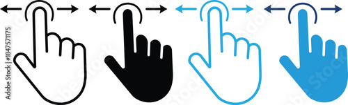 Swipe icon set. Swipe Multiple Style Icon Set Collection. Swipe icon vector illustration on transparent background
