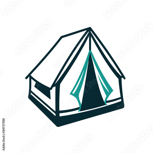 Camping Tent Vector Icon - Outdoor Adventure and Travel Illustration