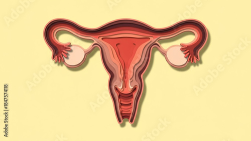 World Fertility Day Female Reproductive System, Educational Graphic, Healthcare Environment, Top View, Anatomy Concept World Menopause Day World Sexual Health Day