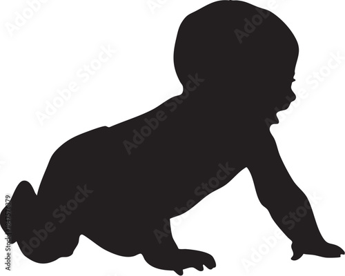 Silhouette Infant, Black Babies s, child, mammal png