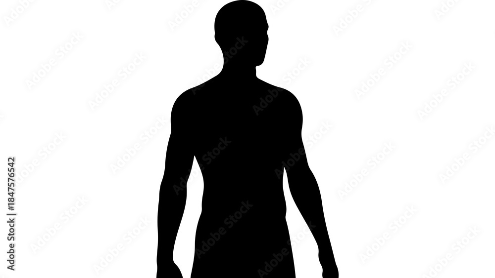 Fototapeta premium Male silhouette with transparent background