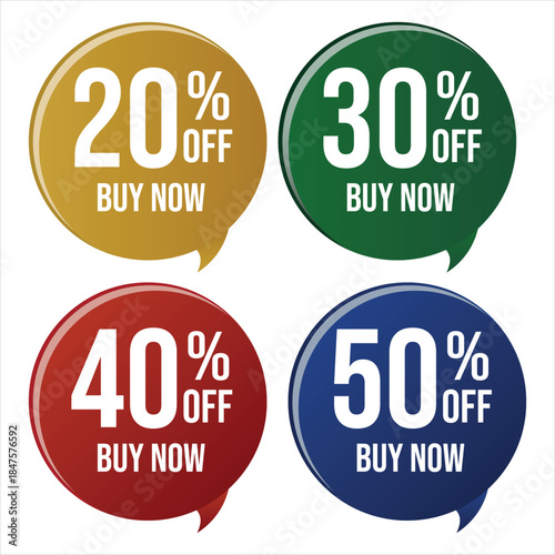 Modern sale offer sticker and discount label vector set with bold gradients for ecommerce, retail promotions, special deals, clearance sales, and online shopping marketing designs