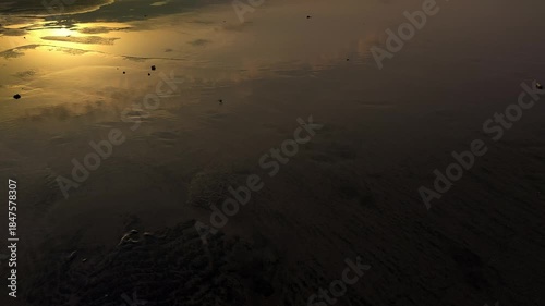 sandy soil on the seashore | seashore | sunset on the beach | golden hour