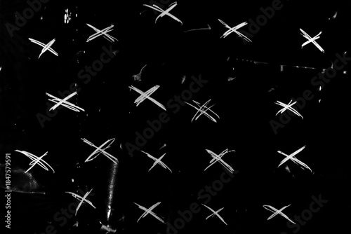 Wallpaper Mural Abstract Cross Pattern Texture. Dark abstract texture with repeating hand drawn cross symbols. Suitable for modern backgrounds, conceptual design and minimalist compositions. Torontodigital.ca