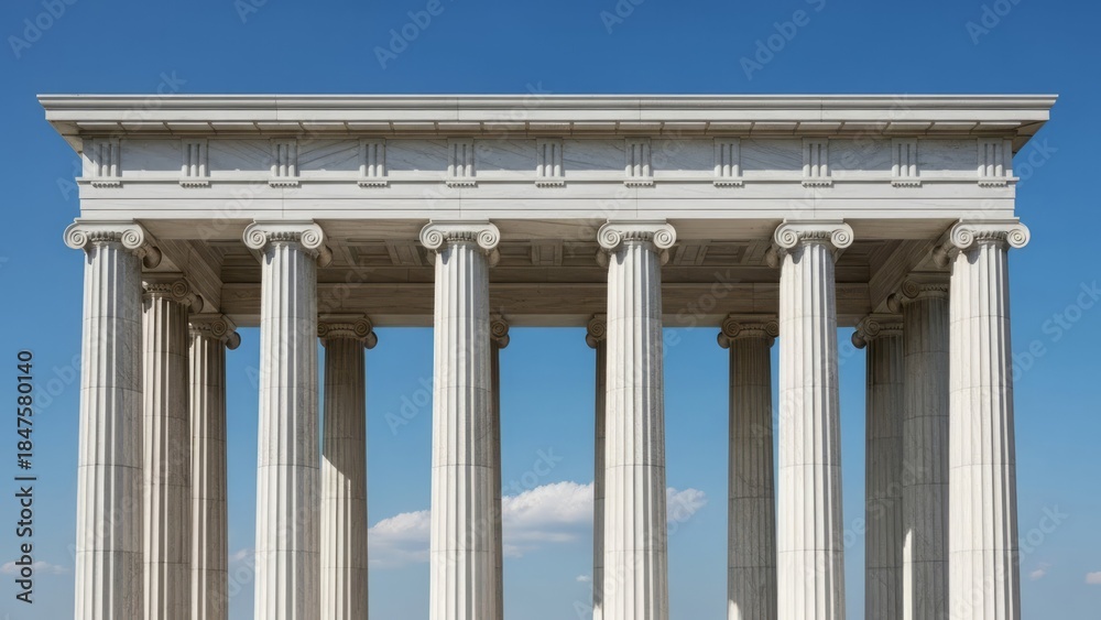 Obraz premium Classic Greek Temple with Columns Greek Architecture Classical Ancient. Concept featuring greek architecture, temple, columns, classical, ancient.