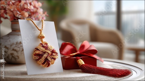 Chinese knot amulet representing good fortune and prosperity