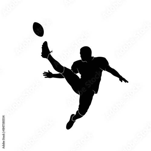 Badminton player silhouette smashing shuttlecock mid-air, dynamic racket sport pose ideal for competition and training visuals