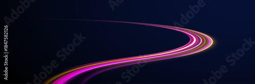 Line light streak motion blur fast dynamic futuristic city.
