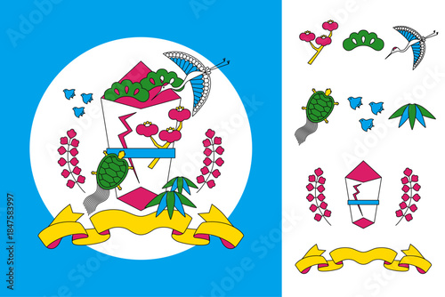日本のデザイン要素セット
Japanese design elements set.
Vector illustration