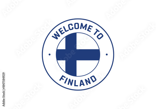 Welcome to Finland Travel Badge with National Flag of Finland Free Download Welcome to Finland Travel Badge with National Flag of Finland - GFXLoad