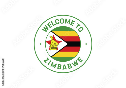Welcome to Zimbabwe Travel Badge with National Flag of Zimbabwe Free Download Welcome to Zimbabwe Travel Badge with National Flag of Zimbabwe - GFXLoad