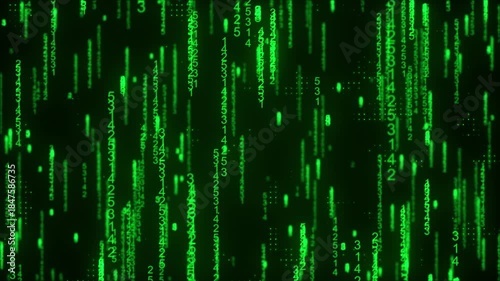 Green Futuristic Cyber Hacking Background with Digital Code Motion | 4K Loop Animation