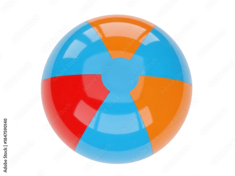 Obraz premium Isolated Colorful Beach Ball, Summer Fun, Playground Game, Outdoor Leisure Activity