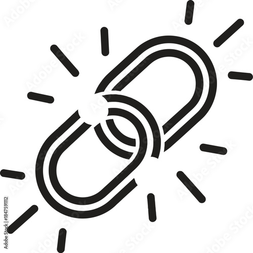 Link icon with shining effect