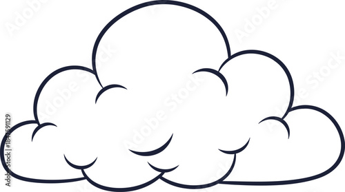 Cartoon cloud illustration on white background