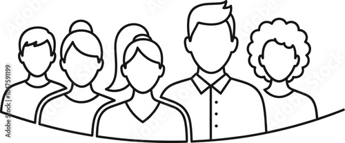 Group of people standing together in a line