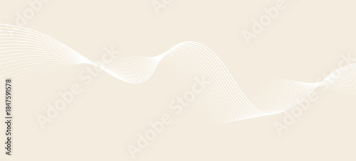 Abstract background with lines and waves. Web banner size. Element for design. Vector background for brochure, booklet, flyer, poster. Brown and beige gradient. Coffee, cafe eps10