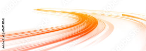 Tableau sur toile Bright neon speed lines swirl along a luminous white road