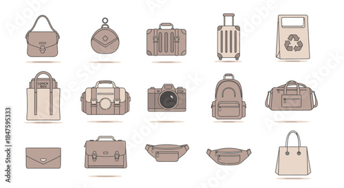 Collection of Handbags and Travel Accessories.