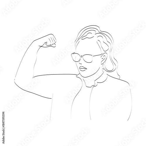 Silhouette of a Strong Woman Breaking Chains: Freedom Concept