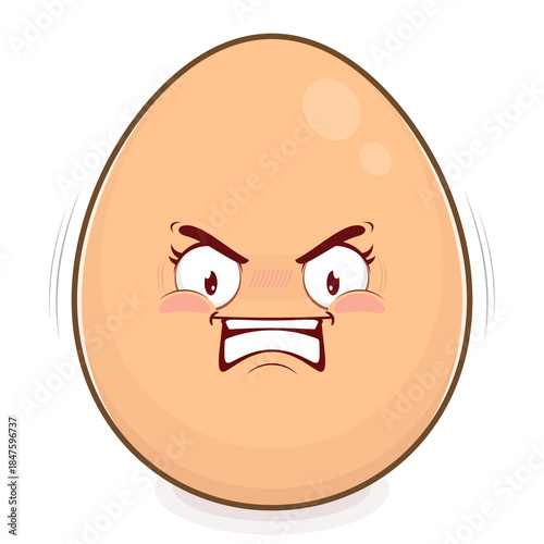 egg angry face cartoon cute