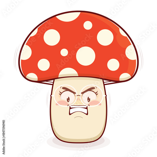 mushroom angry face cartoon cute