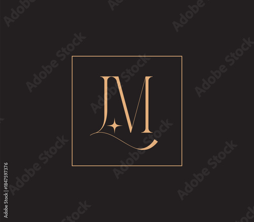 Luxury Letter LM Logo Template In Gold Color. Initial Luxury LM Letter Logo Design. Elegant Logo Design For Luxury Company Branding
