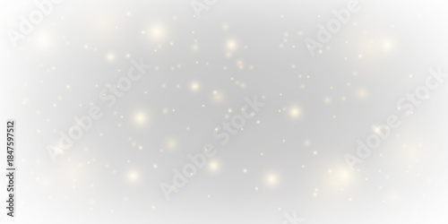 Radiant golden dust glows with sparkle, glitter, shimmer, twinkle across blurred bokeh, surrounded by sparks, luminous highlights, soft flare for Christmas and New Year mood. PNG illustration. 
