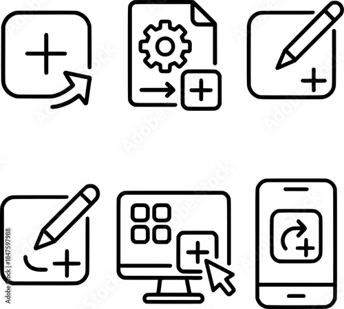 Custom shortcut creator interface icons