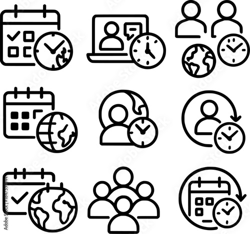 Meeting scheduler with timezone coordination icons