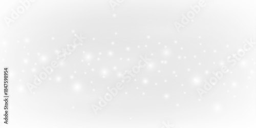 White dust floats through bokeh with sparkle, shimmer, gentle glow, enhanced by soft blur, radiant highlights in PNG. Twinkle flare add Christmas and New Year festive light. Vector illustration.