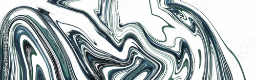 Abstract swirl pattern with dark green and white colors. Monochrome Fluid Marble Swirl on White Background. Abstract Black and Gray Liquid Ink Wave Texture with Organic Flow.