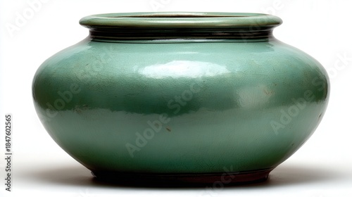 Korean celadon pottery piece isolated on white background