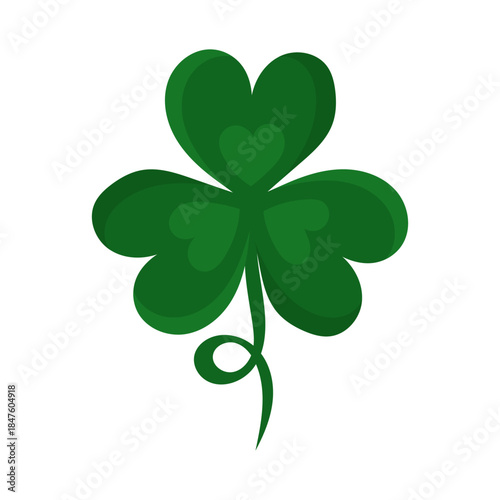 Fabulous hand drawn three leaf clover. Hand drawn vector illustration. Object on white background. Design element for Saint Patricks Day.