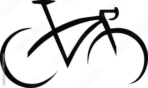 Minimalist bicycle icon silhouette for cycling and sport designMinimalist bicycle icon silhouette for cycling and sport design
