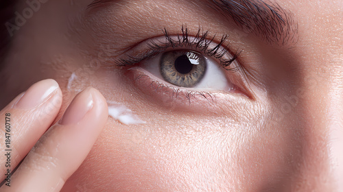 Application de crème contour des yeux – Routine beauté et soin coréen	