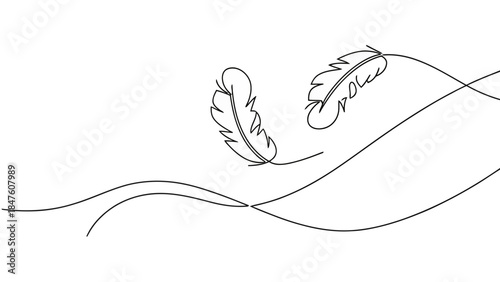 Minimalist illustration featuring a playful, loose single line style with flowing abstract shapes, conveying freedom and creative energy. | Editable EPS vectors.