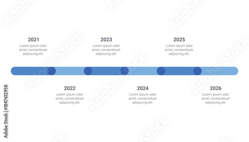 Simple Business Timeline Infographic Template with Milestone 6 Years