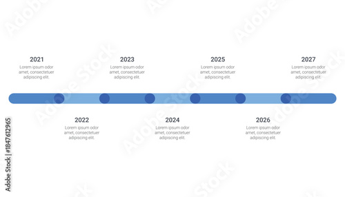 Simple Business Timeline Infographic Template with Milestone 7 Years