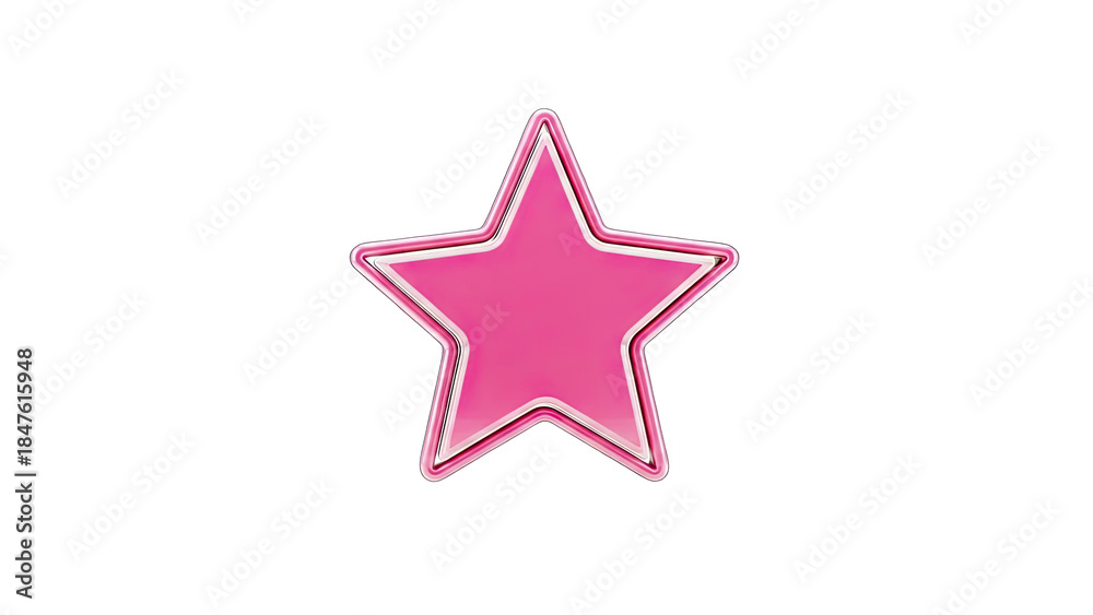 Obraz premium Pink Star Isolated on White Background