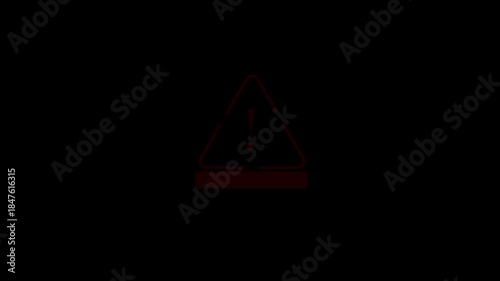 A high-impact digital featuring a scam alert symbol with exclamation mark, and system vulnerabilities data protection.Cyber security awareness on black background.