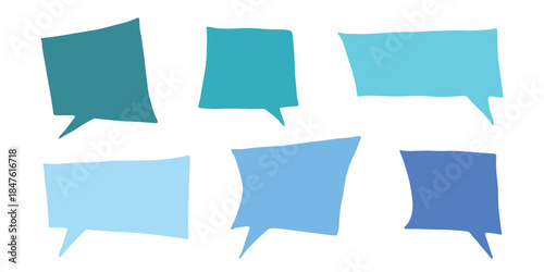 Set of hand drawn speech bubble Blank empty message box Textbox frame for banners, price tags, stickers, design